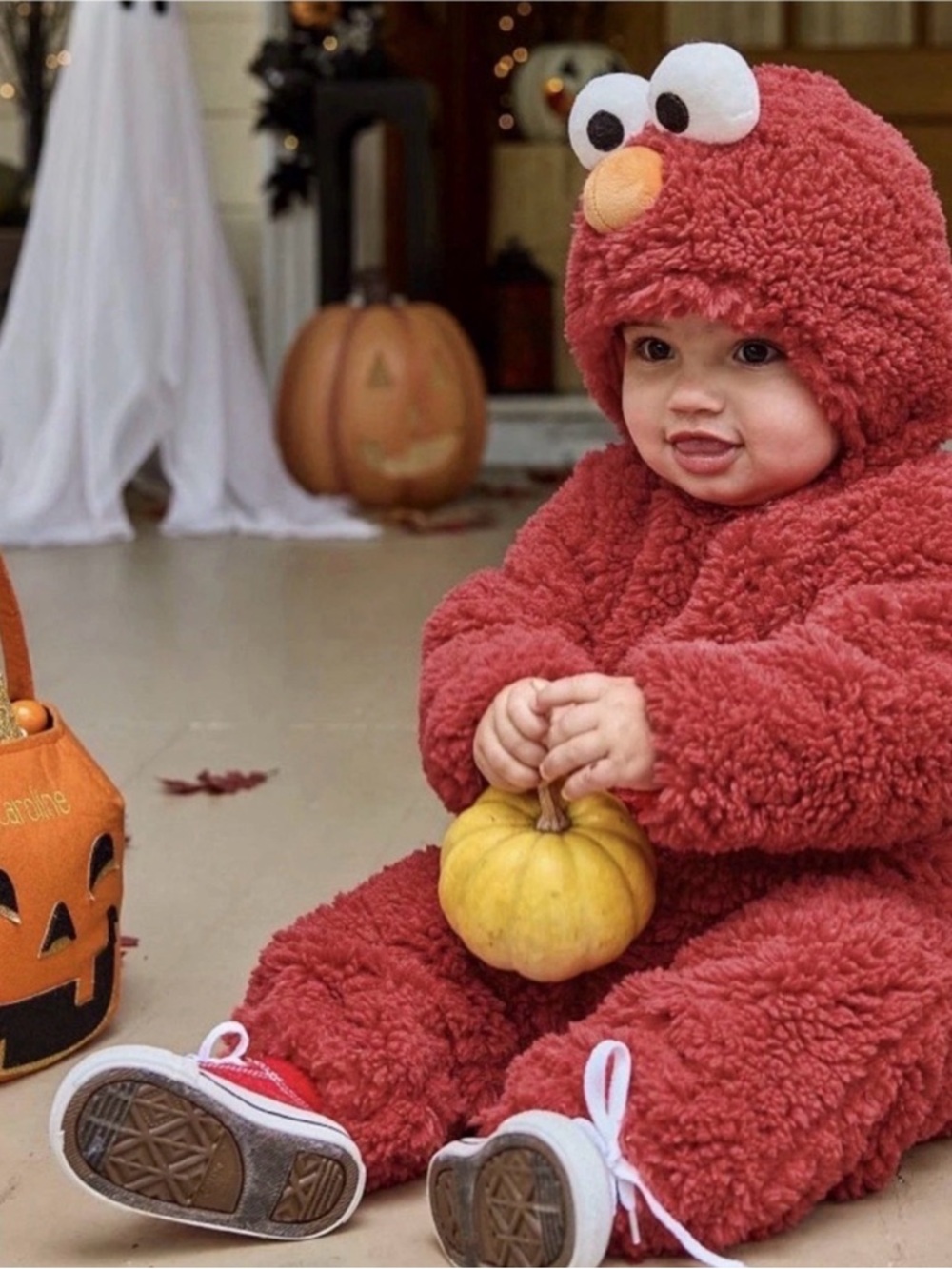 Pottery Barn Kids Elmo Red Plush One-Piece Halloween Costume | NEW Size 0-6 mos